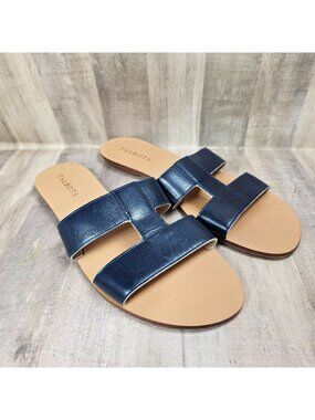 Talbots Womans Size 9 Sandals Slip On Slide Leather Upper